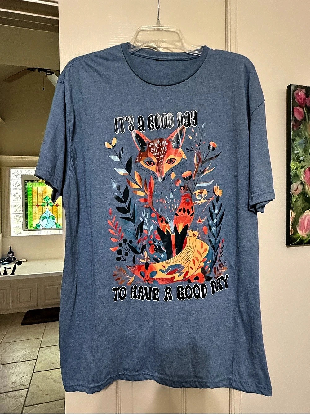 Graphic Fox Tee in Blue - size XL